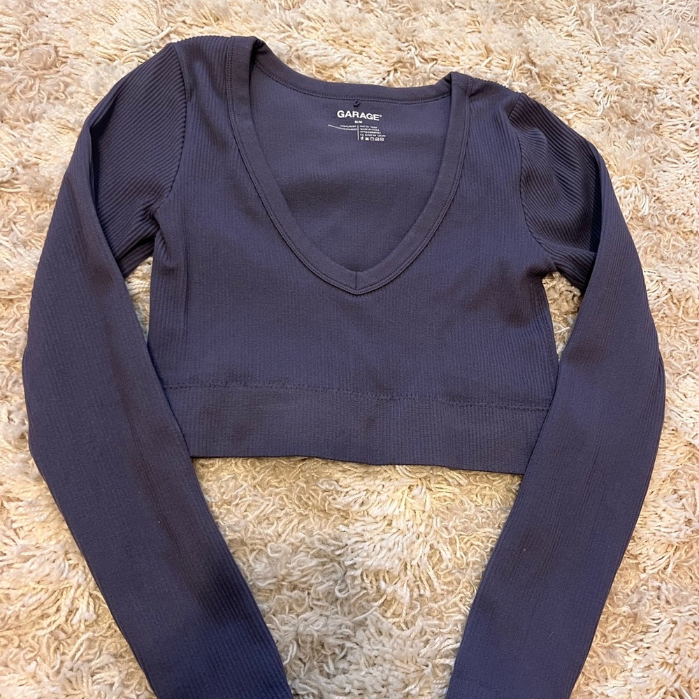 Garage Women's Navy Long Sleeve Top